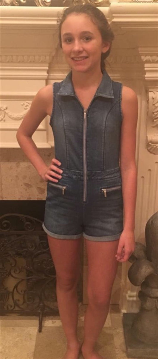 Denim cheap zip romper