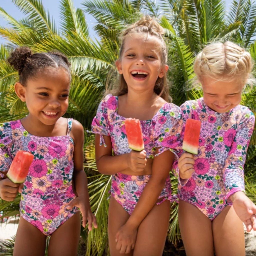 Happy Princess Frill Swimsuit Girls Swimwear Beachwear Kids Bathing Suit