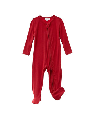 Angel Dear Baby 2 Way Zipper Bamboo Footie - RED | HONEYPIEKIDS