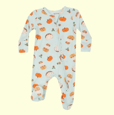 Angel Dear Baby 2 Way Zipper Footie - Pumpkin Spice Latte | HONEYPIEKIDS