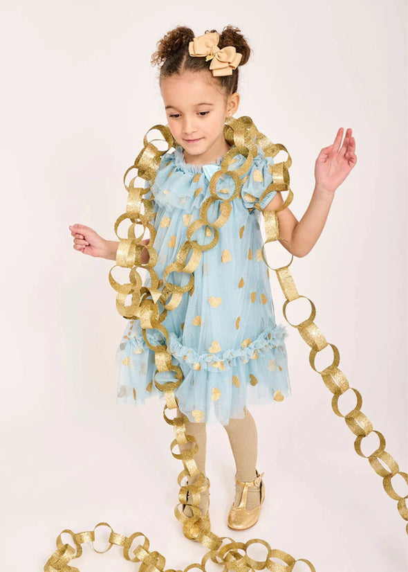 Angel's Face Girls Duck Egg Hearts Marta Dress | HONEYPIEKIDS 