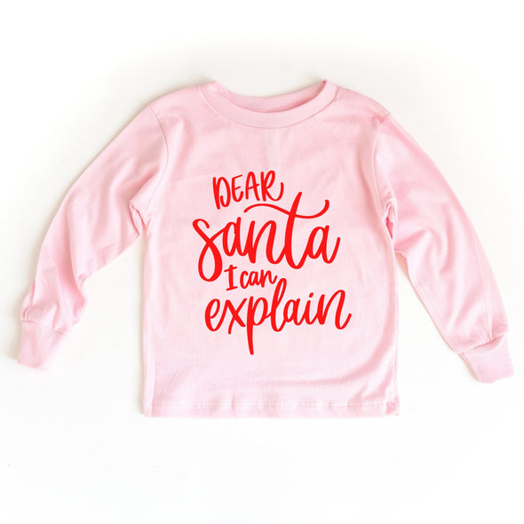 HONEYPIEKIDS | Dear Santa I can Explain Kids Christmas shirt 