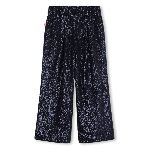 Billieblush Full Sequin Navy Blue Pants | HONEYPIEKIDS