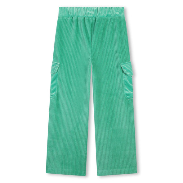 Billieblush Green Velvet Zip Up and Pants Set With Studded Pockets | HONEYPIEKIDS