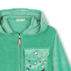 Billieblush Green Velvet Zip Up and Pants Set With Studded Pockets | HONEYPIEKIDS