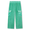 Billieblush Green Velvet Zip Up and Pants Set With Studded Pockets | HONEYPIEKIDS