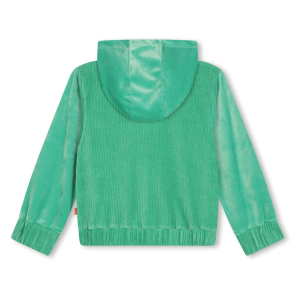 Billieblush Green Velvet Zip Up and Pants Set With Studded Pockets | HONEYPIEKIDS