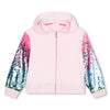 Billieblush Light Pink Sequin Zip Up Hoodie and Jogger Set | HONEYPIEKIDS.COM