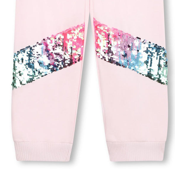 Billieblush Light Pink Sequin Zip Up Hoodie and Jogger Set