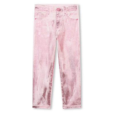 Billieblush Metallic Pink Denim Pants  HONEYPIEKIDS