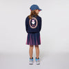 Billieblush Navy Mushroom Logo Sparkle Sweatshirt | HONEYPIEKIDS.COM