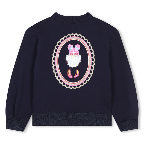 Billieblush Navy Mushroom Logo Sweatshirt | HONEYPIEKIDS.COM