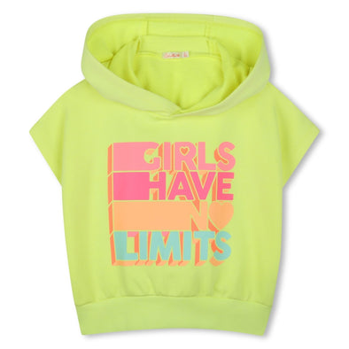 Billieblush Neon Yellow Girls Have No Limits Hooded Sweatshirt | HONEYPIEKIDS | Kids Boutique Clothing