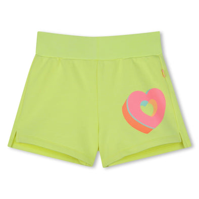 Billieblush Neon Yellow Heart Graphic Shorts | HONEYPIEKIDS | Kids Boutique Clothing