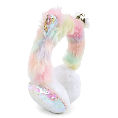 Billieblush Pink Sequin Ears Faux Fur Earmuffs | HONEYPIEKIDS