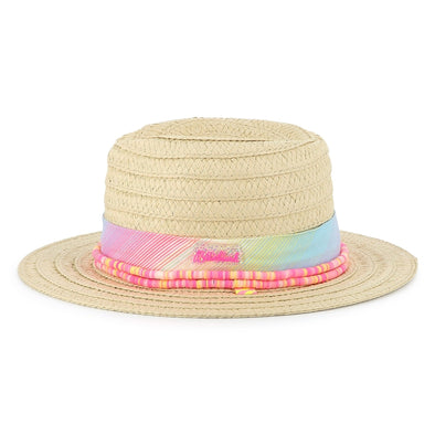 Billieblush Straw Multi Color Ribbon Hat | HONEYPIEKIDS | Kids Boutique Clothing