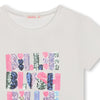 Billieblush White Sequin Logo SS Shirt | HONEYPIEKIDS