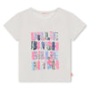 Billieblush White Sequin Logo SS Shirt | HONEYPIEKIDS