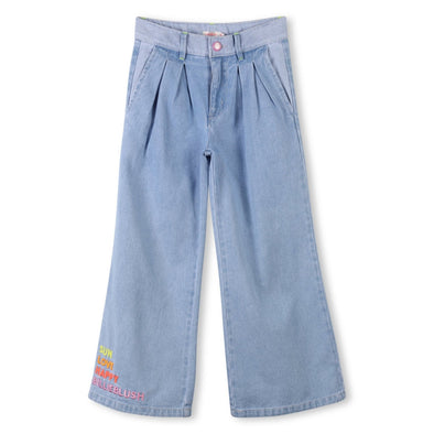 Billieblush Wide Leg Graphic Denim Jeans | HONEYPIEKIDS | Kids Boutique Clothing