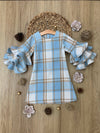 Mia Belle Girls • Wholesale - Adorable Plaid Tiered Sleeve Sweater Dress | HONEYPIEKIDS | Kids Boutique Clothing