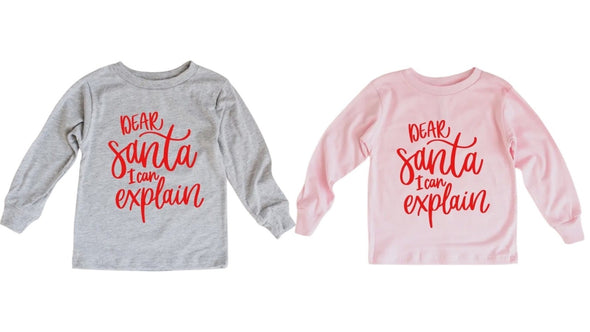 HONEYPIEKIDS | Dear Santa I Can Explain Kids Christmas shirt 