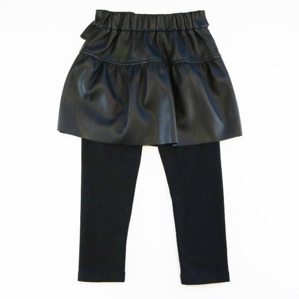 Doe a Dear Girls Bowtie Faux Leather Skeggings | HONEYPIEKIDS | Kids Clothing Trends