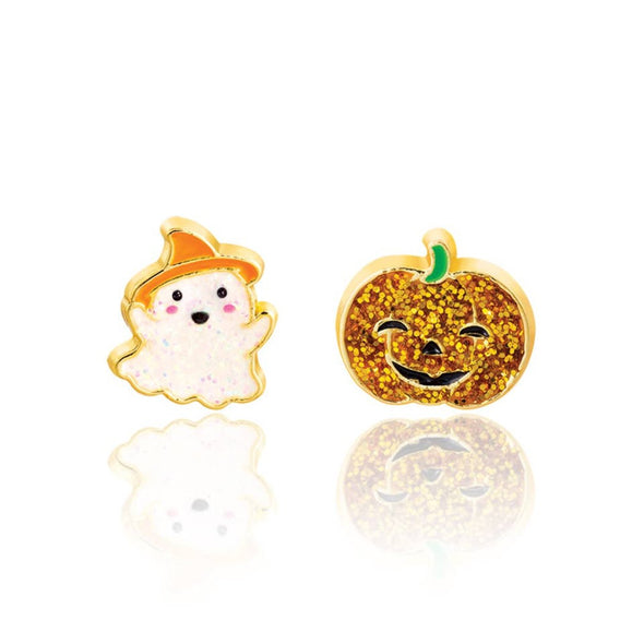 Girl Nation Halloween Ghost and Pumpkin Kids Earrings | HONEYPIEKIDS