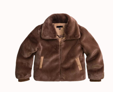 Imoga Girls Gary Faux Fur Coat - OAK BROWN | HONEYPIEKIDS.COM