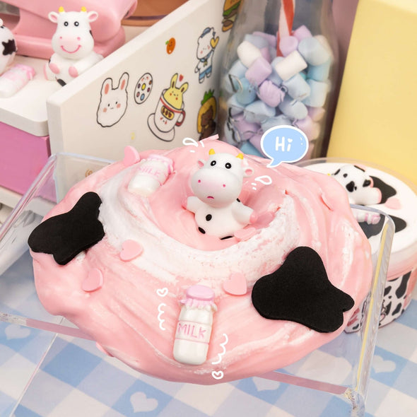 Kawaii Slime - Straw-Dairy Cow 2 Slimes in 1 | HONEYPIEKIDS | Kids Boutique Clothing