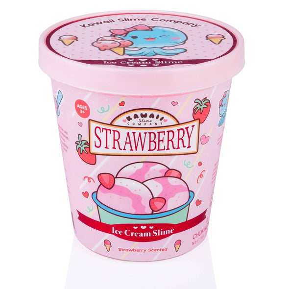 Kawaii Slime - Strawberry Scented Ice Cream Pint Slime