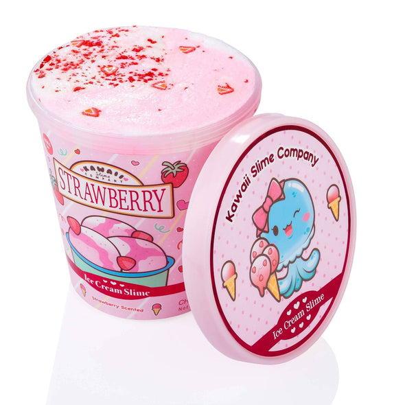 Kawaii Slime - Strawberry Scented Ice Cream Pint Slime | HONEYPIEKIDS