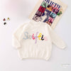 Little Trendy Swiftie Embroidered Knit Sweater | HONEYPIEKIDS.COM