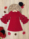 Mia Belle Girls Scarlet Glow Tiered Sleeve Dress | HONEYPIEKIDS