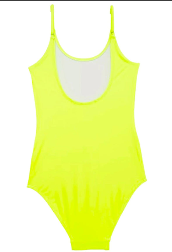 Stella Cove Neon Yellow Sequin Belt Girls One Piece Swimsuit | HONEYPIEKIDS