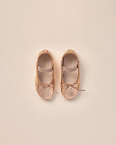 NoraLee Girls Champagne/Copper Metallic Ballet Flats Shoes | HONEYPIEKIDS | Kids Boutique Clothing