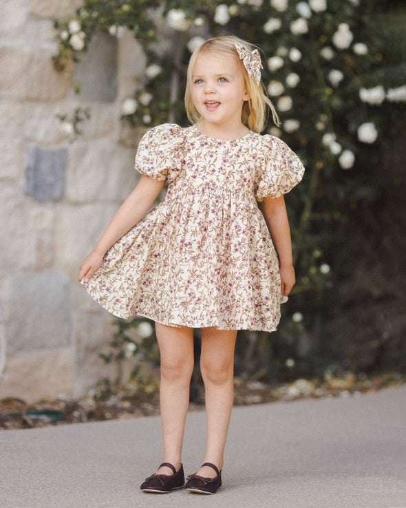 NoraLee Girls Luna Dress in Fig Floral