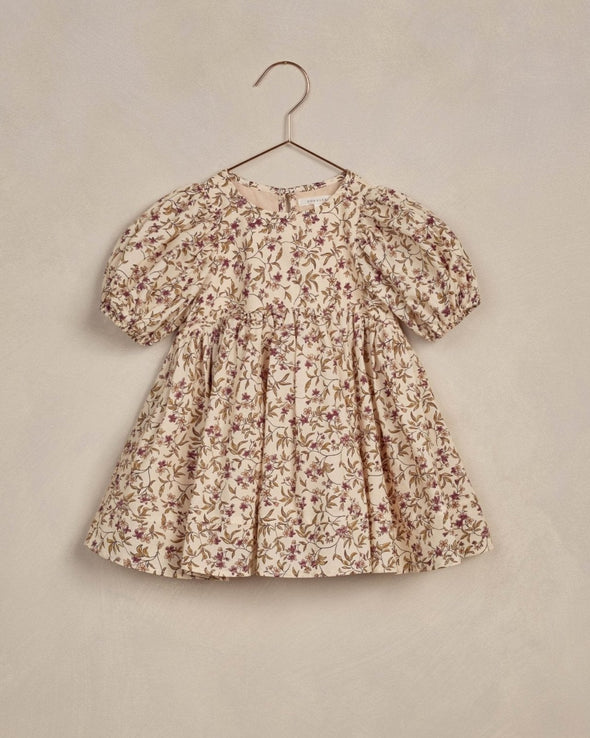 NoraLee Girls Luna Dress in Fig Floral | HONEYPIEKIDS