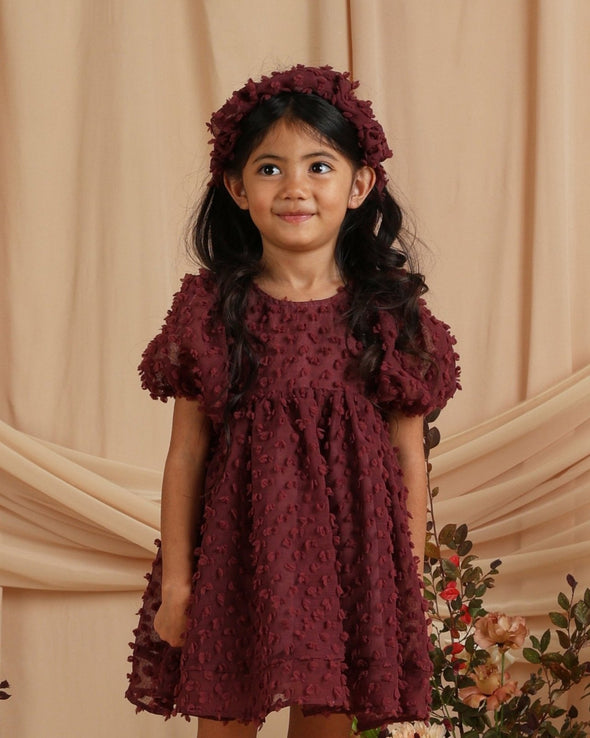 NoraLee Girls Luna Dress in Fig | HONEYPIEKIDS