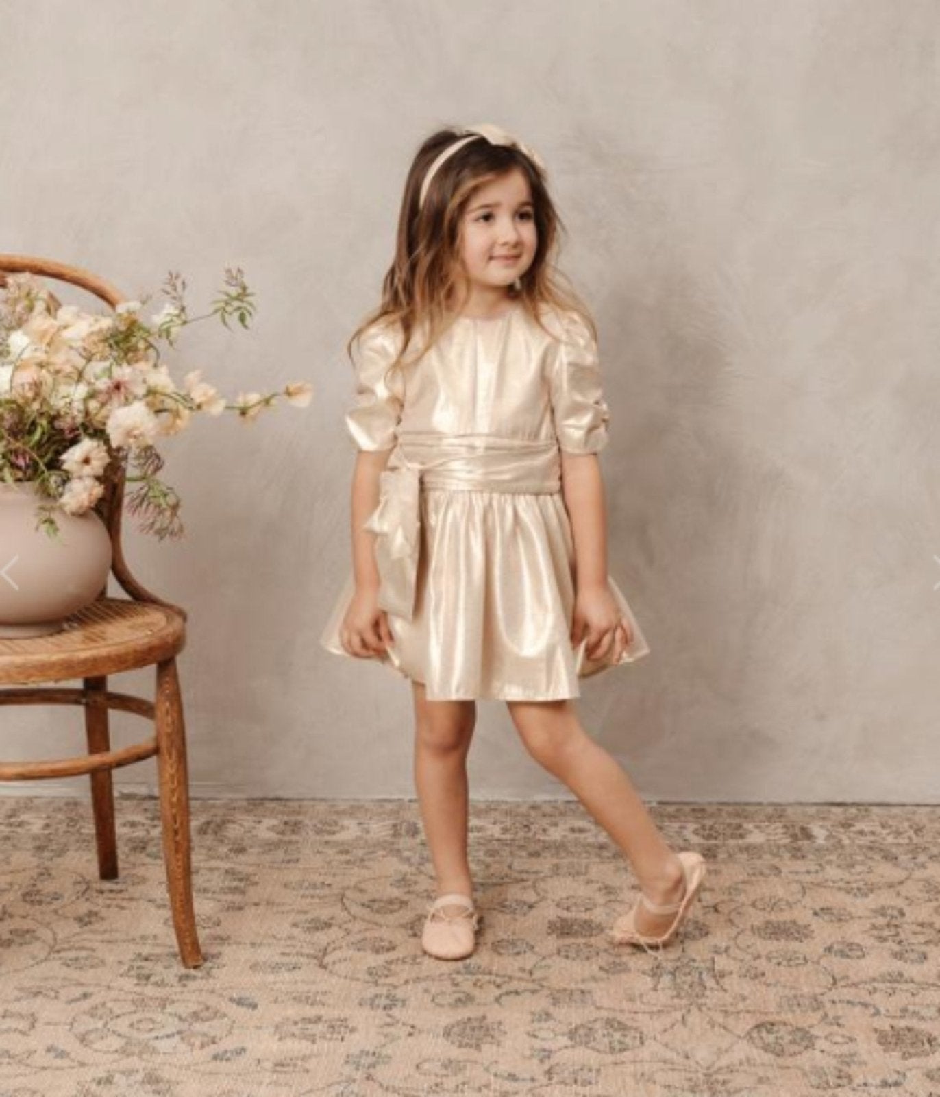 Noralee Josephine Dress newest in Rose Gold with matching headband