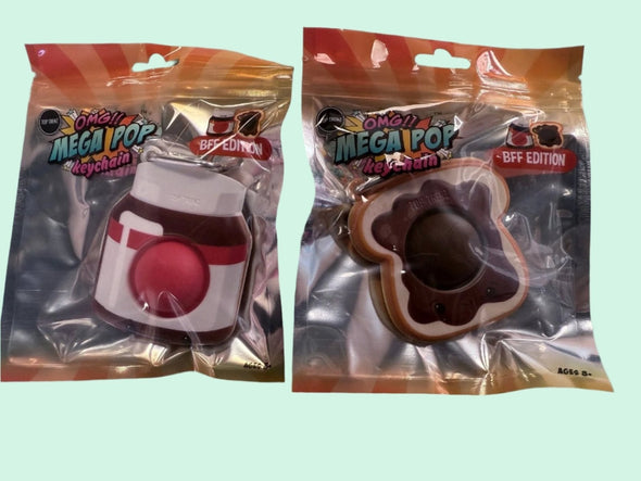 Mega Pop Fidget Toy Keychains- Hazelnut Spread and Toast | HONEYPIEKIDS.COM