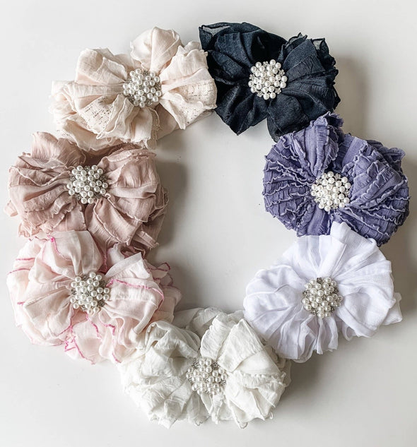 Rockin Royalty - Pearl Ruffled Headband | HONEYPIEKIDS | Kids Boutique Clothing