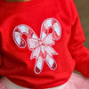 Sweet Wink Candy Cane Patch Christmas Sweatshirt | HONEYPIEKIDS