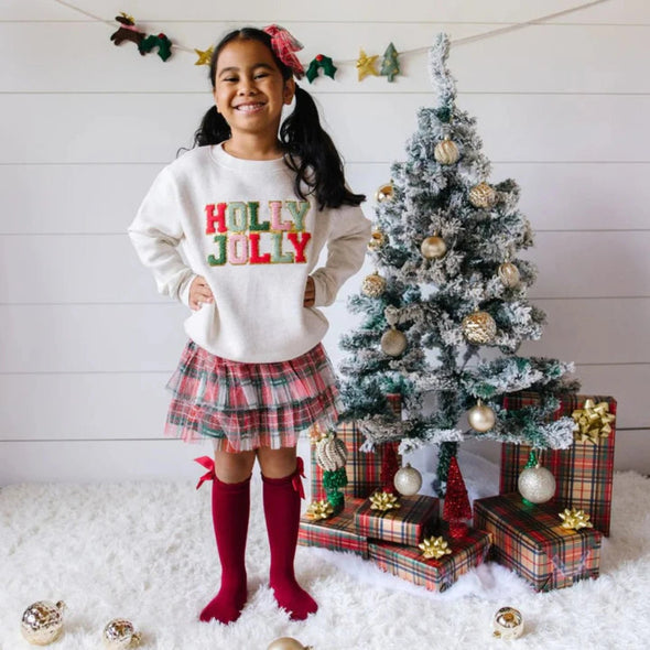 Sweet Wink Girls Christmas Plaid Tutu Skirt | HONEYPIEKIDS | Kids Boutique Clothing