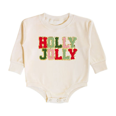 Sweet Wink Infant HOLLY JOLLY Patch Holiday L/S Snap Bodysuit | HONEYPIEKIDS