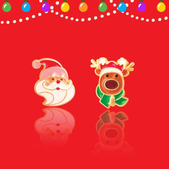 The Perfect Pair Christmas Santa and Reindeer Kids Stud Earrings HONEYPIEKIDS | Kids Gifts