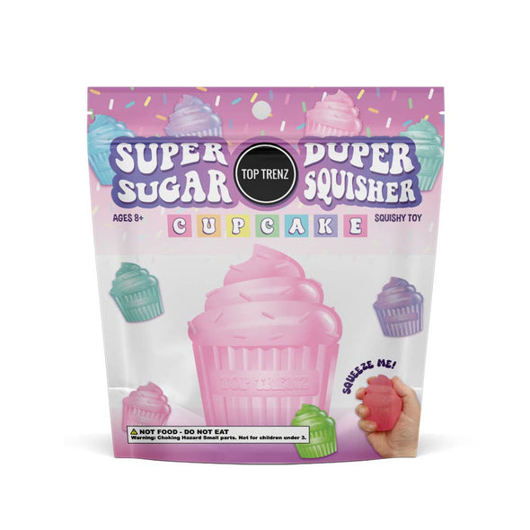 Top Trenz Inc - Super Duper Sugar Squisher Toy - Sprinkle Filled Cupcakes