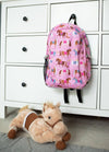 Girls 15 Inch Pink Horses School Backpack | HONEYPIEKIDS | Kids Boutique 