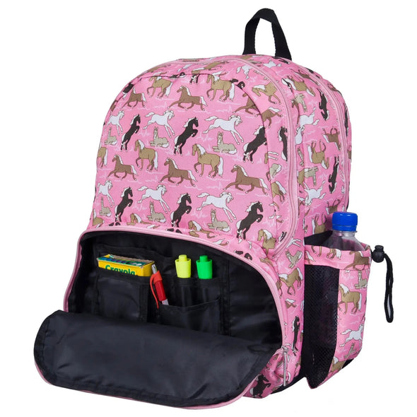 Wildkin Pink Horses 17 Inch Girls School Backpack | HONEYPIEKIDS.COM