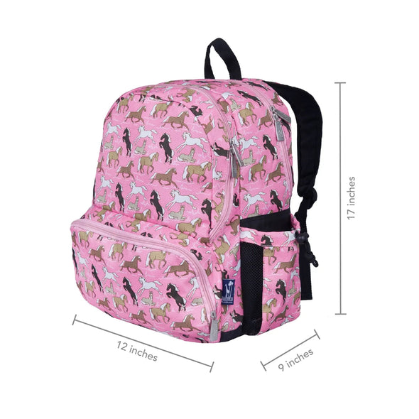 Wildkin Pink Horses 17 Inch Girls School Backpack | HONEYPIEKIDS.COM