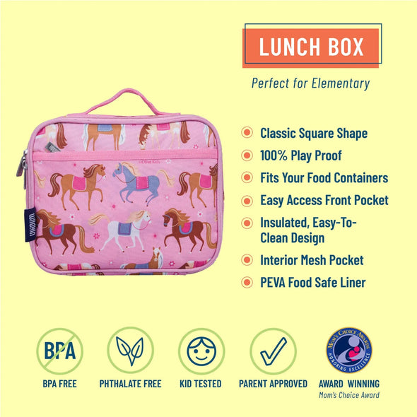 Wildkin Pink Show Ponies Girls Lunch Box | HONEYPIEKIDS